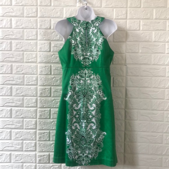 INC Kelly green paisley career dress - Picture 6 of 8